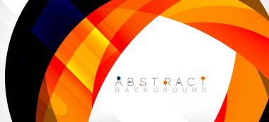 Geometrik soyut arkaplan. Üst üste binen renk şekilleriyle çember oluşturuldu. Duvar Kağıdı, Sancak, Arkaplan, İniş Sayfası için Vektör İllüstrasyonu