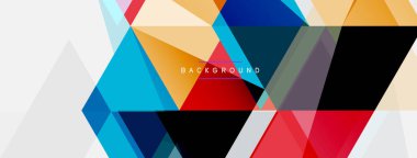 Renkli üçgen bileşimi, geometrik soyut arkaplan. Tekno veya iş konsepti, duvar kağıdı, afiş, arkaplan, iniş sayfası deseni