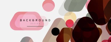 Beyaz üzerine renkli baloncuklar ve yuvarlak geometrik şekiller. Duvar kağıdı, pankart, arkaplan, iniş sayfası için vektör geometrik asgari özet arkaplan