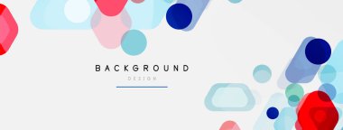 Beyaz üzerine renkli baloncuklar ve yuvarlak geometrik şekiller. Duvar kağıdı, pankart, arkaplan, iniş sayfası için vektör geometrik asgari özet arkaplan