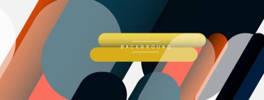 Soyut arkaplan. Yuvarlak şekiller, gri arkaplanda çizgiler. Duvar kağıdı afişi veya iniş sayfası için vektör illüstrasyonu