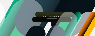 Soyut arkaplan. Yuvarlak şekiller, gri arkaplanda çizgiler. Duvar kağıdı afişi veya iniş sayfası için vektör illüstrasyonu