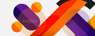 Yuvarlak geometrik şekiller çizgiler ve daireler. Duvar kağıdı afişi ya da iniş sayfası için vektör şablonu