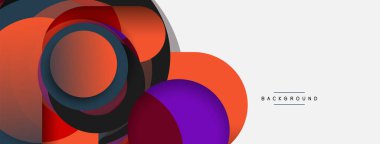 Vektör yuvarlak şekilli daireler minimum geometrik arkaplan. Duvar kağıdı afişi veya iniş sayfası için vektör illüstrasyonu