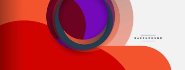 Vektör yuvarlak şekilli daireler minimum geometrik arkaplan. Duvar kağıdı afişi veya iniş sayfası için vektör illüstrasyonu