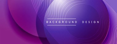 Gölgeli gradyan daireler. Vektör tekno soyut arka plan. Modern üstüste bindirme formları duvar kağıdı arkaplanı, tasarım şablonu