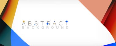 Asgari soyut arkaplan - beyaz üzerine gölge çizgileri ile örtüşen renk şekilleri. Duvar Kağıdı, Sancak, Arkaplan, İniş Sayfası için Vektör İllüstrasyonu