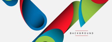 Soyut arkaplan. Minimum geometrik daireler ve koyu gölgeli yuvarlak şekiller. Duvar kağıdı afişi veya arkaplan için moda teknoloji iş şablonu