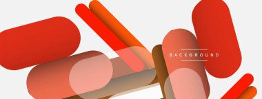 Yuvarlak şekiller ve çizgiler üst üste biniyor. Duvar kağıdı afişi veya iniş sayfası için vektör illüstrasyonu