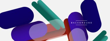 Yuvarlak şekiller ve çizgiler üst üste biniyor. Duvar kağıdı afişi veya iniş sayfası için vektör illüstrasyonu