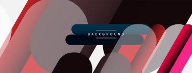 Soyut arkaplan. Yuvarlak şekiller, gri arkaplanda çizgiler. Duvar kağıdı afişi veya iniş sayfası için vektör illüstrasyonu