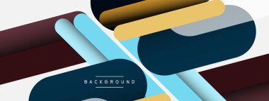 Soyut arkaplan. Yuvarlak şekiller, gri arkaplanda çizgiler. Duvar kağıdı afişi veya iniş sayfası için vektör illüstrasyonu