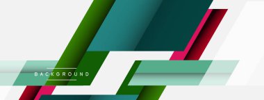 Vektör arkaplanı. Gölge efektli soyut örtüşen renk çizgileri tasarımı. Duvar kağıdı afişi için resim arkaplanı veya iniş sayfası