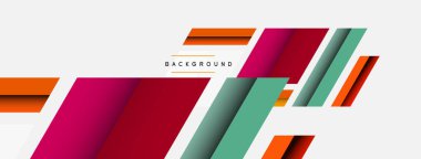 Vektör arkaplanı. Gölge efektli soyut örtüşen renk çizgileri tasarımı. Duvar kağıdı afişi için resim arkaplanı veya iniş sayfası