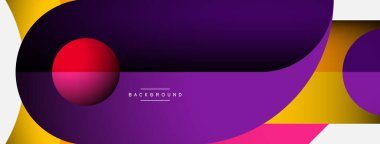 Geometrik soyut arkaplan. Duvar kağıdı arkaplanı veya iniş sayfası için yuvarlak şekiller, daireler, satır bileşimi