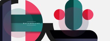 Yuvarlak geometrik şekiller çizgiler ve daireler. Duvar kağıdı afişi ya da iniş sayfası için vektör şablonu