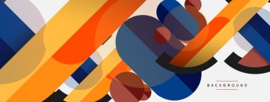 Yuvarlak geometrik şekiller çizgiler ve daireler. Duvar kağıdı afişi ya da iniş sayfası için vektör şablonu