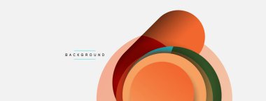 Çember ve yuvarlak şekiller soyut arkaplan. Duvar kağıdı afişi veya iniş sayfası için vektör illüstrasyonu