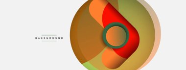 Çember ve yuvarlak şekiller soyut arkaplan. Duvar kağıdı afişi veya iniş sayfası için vektör illüstrasyonu