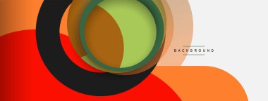 Çember ve yuvarlak şekiller soyut arkaplan. Duvar kağıdı afişi veya iniş sayfası için vektör illüstrasyonu