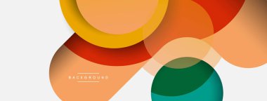 Çember ve yuvarlak şekiller soyut arkaplan. Duvar kağıdı afişi veya iniş sayfası için vektör illüstrasyonu