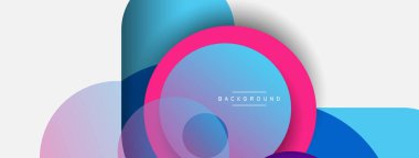 Vektör yuvarlak şekilli daireler minimum geometrik arkaplan. Duvar kağıdı afişi veya iniş sayfası için vektör illüstrasyonu