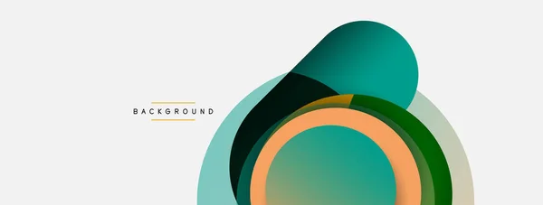 Vector round shapes circles minimal geometric background. Vector illustration for wallpaper banner background or landing page — Stock Vector