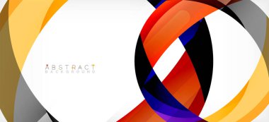 Color circle shapes, minimal geometric background. Trendy dynamic composition. Vector Illustration For Wallpaper, Banner, Background, Landing Page