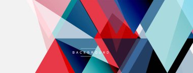 Mozaik üçgenler geometrik arkaplan. Tekno veya iş konsepti, duvar kağıdı, afiş, arkaplan, iniş sayfası deseni