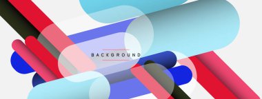 Yuvarlak şekiller ve çizgiler üst üste biniyor. Duvar kağıdı afişi veya iniş sayfası için vektör illüstrasyonu