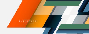 Vektör arkaplanı. Gölge efektli soyut örtüşen renk çizgileri tasarımı. Duvar kağıdı afişi için resim arkaplanı veya iniş sayfası