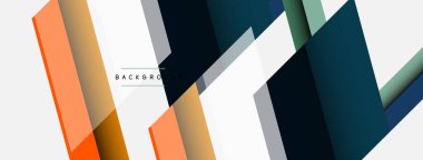 Vektör arkaplanı. Gölge efektli soyut örtüşen renk çizgileri tasarımı. Duvar kağıdı afişi için resim arkaplanı veya iniş sayfası