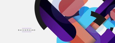 Yuvarlak geometrik şekiller çizgiler ve daireler. Duvar kağıdı afişi ya da iniş sayfası için vektör şablonu