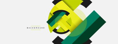 Yuvarlak geometrik şekiller çizgiler ve daireler. Duvar kağıdı afişi ya da iniş sayfası için vektör şablonu