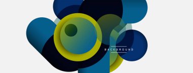 Vektör yuvarlak şekilli daireler minimum geometrik arkaplan. Duvar kağıdı afişi veya iniş sayfası için vektör illüstrasyonu