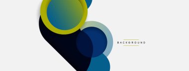 Vektör yuvarlak şekilli daireler minimum geometrik arkaplan. Duvar kağıdı afişi veya iniş sayfası için vektör illüstrasyonu