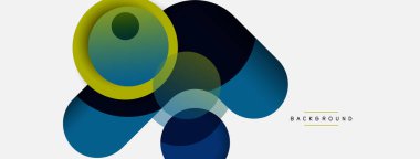 Yaratıcı geometrik duvar kağıdı. Asgari soyut arkaplan. Duvar kağıdı arkaplanı veya iniş sayfası için daire bileşimi vektör çizimi