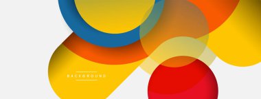 Yaratıcı geometrik duvar kağıdı. Asgari soyut arkaplan. Duvar kağıdı arkaplanı veya iniş sayfası için daire bileşimi vektör çizimi