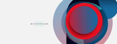 Çember ve yuvarlak şekiller soyut arkaplan. Duvar kağıdı afişi veya iniş sayfası için vektör illüstrasyonu