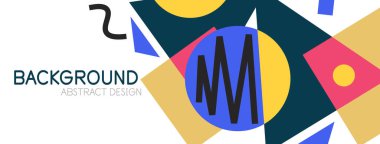 Soyut arkaplan. Bloklar, çizgiler, üçgenler, daireler. Duvar kağıdı, afiş, arkaplan, iniş sayfası için tekno veya iş konsepti