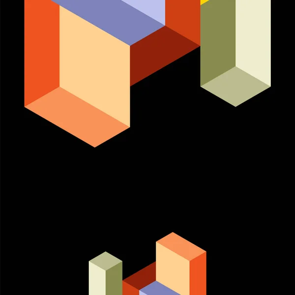 摘要背景。3D立方体，立方体元素和块。壁纸,横幅,背景色,起落页的技术或商业概念 — 图库矢量图片