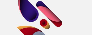 Soyut arkaplan. Minimum geometrik daireler ve koyu gölgeli yuvarlak şekiller. Duvar kağıdı afişi veya arkaplan için moda teknoloji iş şablonu