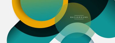 Yaratıcı geometrik duvar kağıdı. Asgari soyut arkaplan. Duvar kağıdı arkaplanı veya iniş sayfası için daire bileşimi vektör çizimi