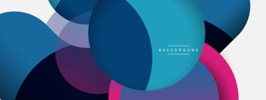 Yaratıcı geometrik duvar kağıdı. Asgari soyut arkaplan. Duvar kağıdı arkaplanı veya iniş sayfası için daire bileşimi vektör çizimi