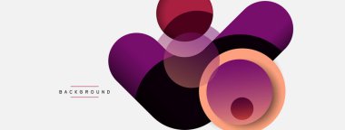 Vektör yuvarlak şekilli daireler minimum geometrik arkaplan. Duvar kağıdı afişi veya iniş sayfası için vektör illüstrasyonu