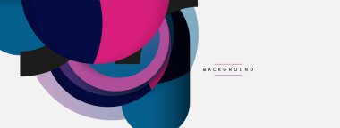 Çember ve yuvarlak şekiller soyut arkaplan. Duvar kağıdı afişi veya iniş sayfası için vektör illüstrasyonu