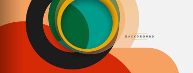 Vektör yuvarlak şekilli daireler minimum geometrik arkaplan. Duvar kağıdı afişi veya iniş sayfası için vektör illüstrasyonu