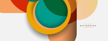 Vektör yuvarlak şekilli daireler minimum geometrik arkaplan. Duvar kağıdı afişi veya iniş sayfası için vektör illüstrasyonu