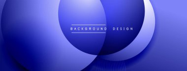 Gölgeli gradyan daireler. Vektör tekno soyut arka plan. Modern üstüste bindirme formları duvar kağıdı arkaplanı, tasarım şablonu