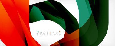 Asgari soyut arkaplan - beyaz üzerine gölge çizgileri ile örtüşen renk şekilleri. Duvar Kağıdı, Sancak, Arkaplan, İniş Sayfası için Vektör İllüstrasyonu